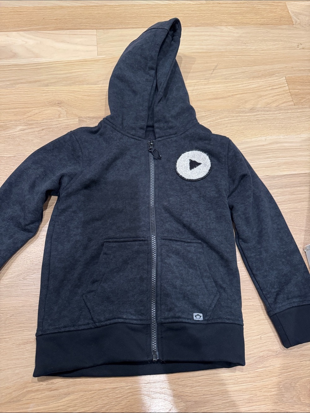 Appaman Dark Gray Hooded Zip-Up Sweatshirt with Play Patch